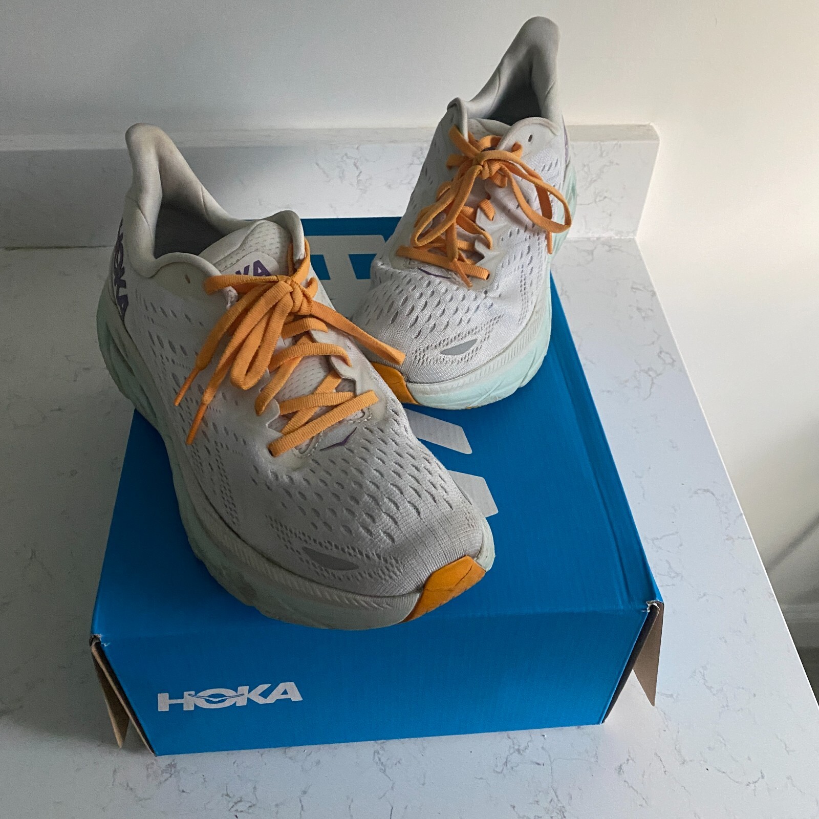 Hoka One One Clifton 8 Blanc De Blanc Women's Running Shoes Sze 10B 1119394 BDBW thumbnail 6