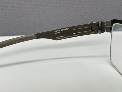 Ic! Berlin Eyeglasses Frames Men Woman Gray Square Large L Francois S. NP:499€ - Picture 10 of 13