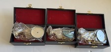 Lot Of 3 Miniature Tuba Case 3.75" Gold Brass for Display does not Play