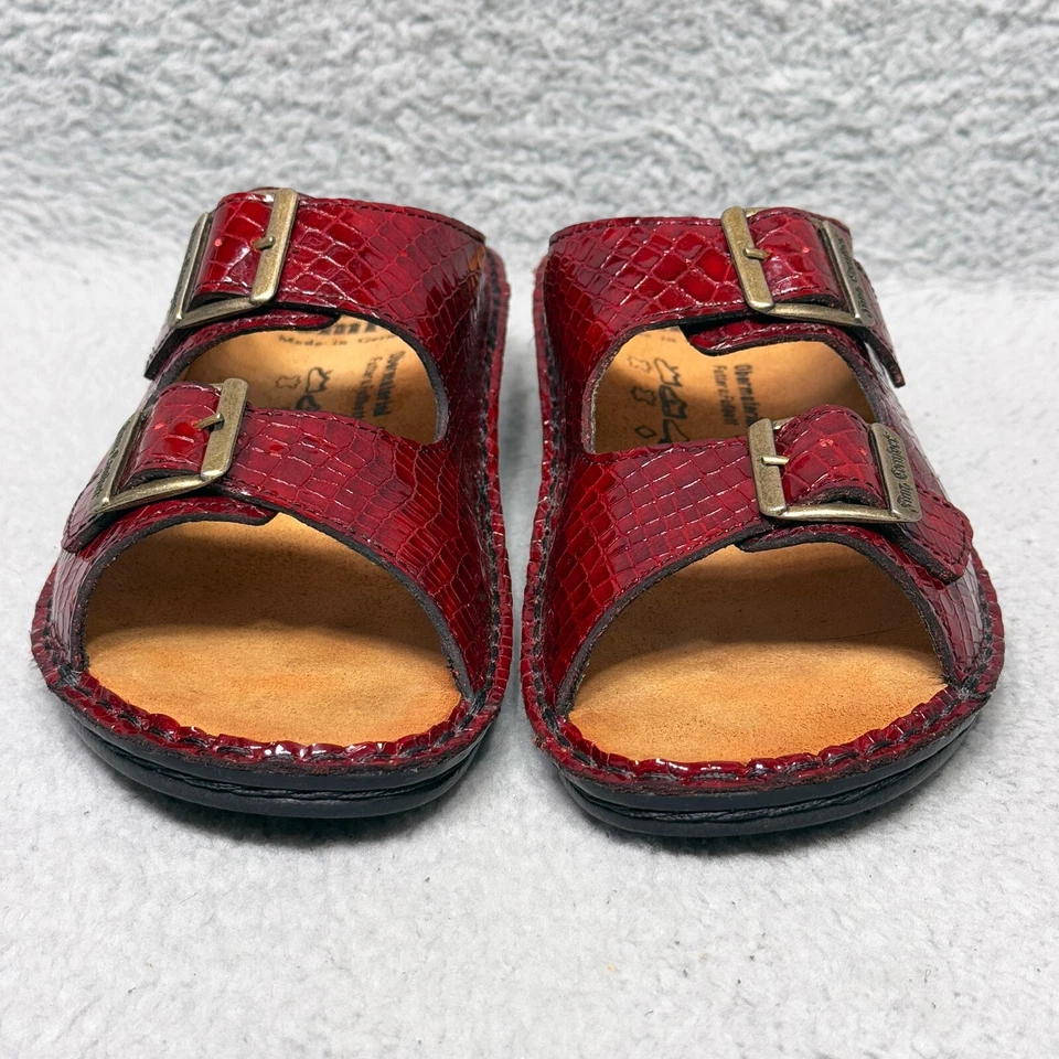 Finn Comfort 女式 39 码 US 8-8.5 拖鞋凉鞋红色双扣楔形鞋 — 第 2/4 张图片