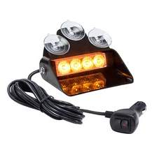 SolarBlast 4W Amber LED Warning Strobe Dash Lights for Emergency Vehicle Truck