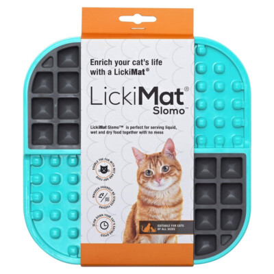 LickiMat Slomo Cat turquoise, Anti-Schling-Matte für Katzen, NEU