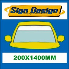 Sunstrip Universal Car Windscreen Sun strip 1400mm x 200mm 8" Gloss White