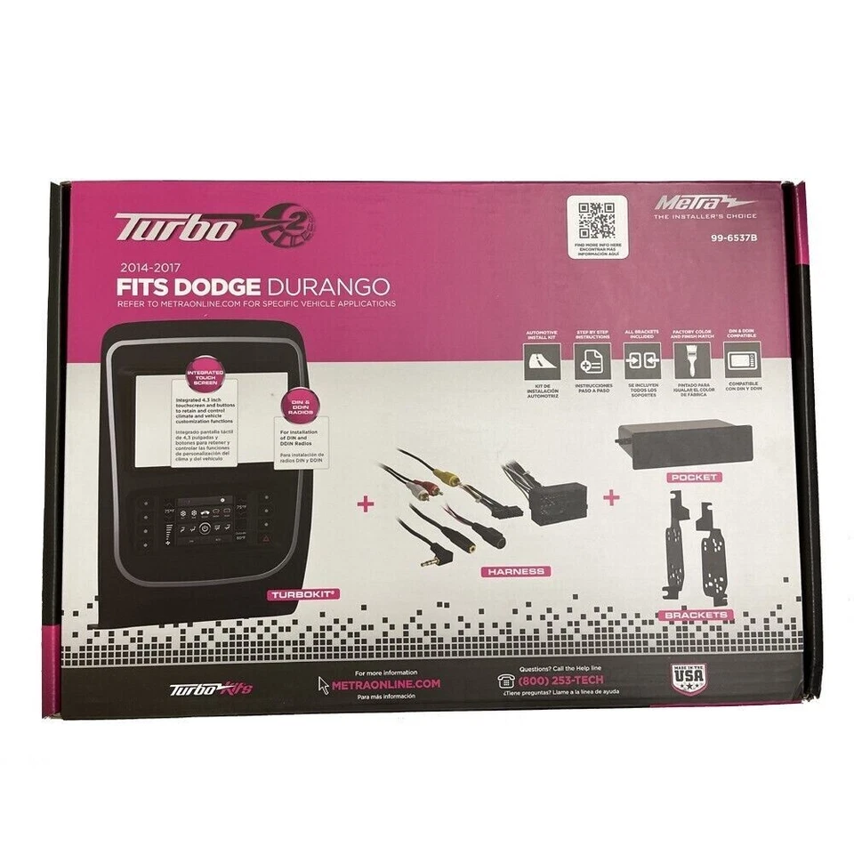 METRA 99-6537B / S-DIN or D-DIN CAR RADIO DASH KIT FOR DODGE DURANGO 2014-2020 - Image 3 of 3