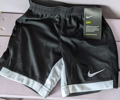 NIKE Dri-Fit Toddler Athletic, Black/White Shorts, Sz 3T,4T, NEW w Tags 