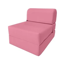 Pink Sleeper Chair Folding Foam Beds, Portable Studio Guest Bed 6 x 24 x 70