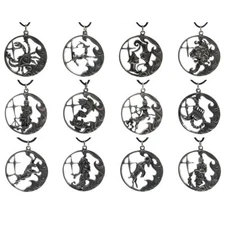 Zodiac Talisman 1.5" - Choose Star Sign! NEW Pewter Pendant Amulet - US Made