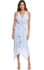 KITX Puzzle Block System Midi Dress Lavender Blue Party Size 8 Preloved