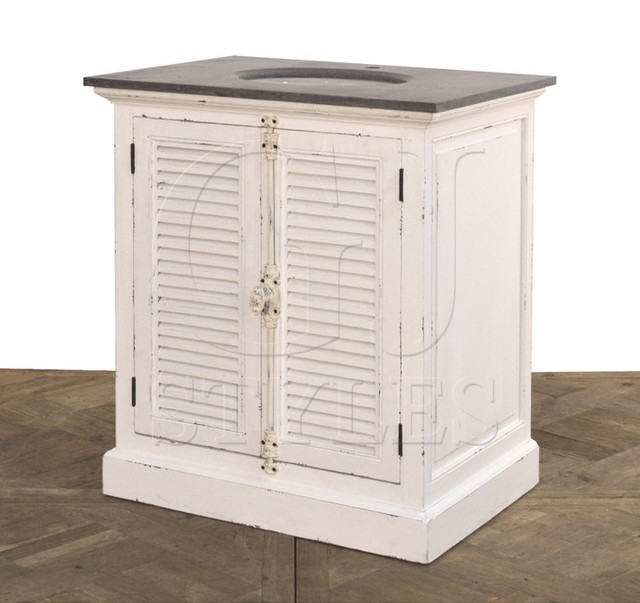 Single Bathroom Vanity Farmhouse White Louvered Door Reclaimed Wood J eBay