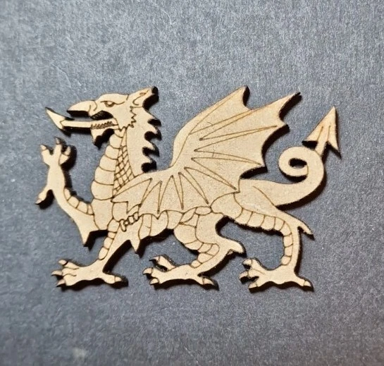 Welsh Dragon. Lasercut MDF Craft Shapes Wooden Embellishment Decoration
