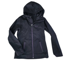 Oakley Full Zip Jacket Women's Medium Black Lined Hooded Zip Pockets Gorpcore