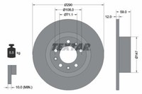 2X Textar 92313603 Bremsscheibe FüR Peugeot