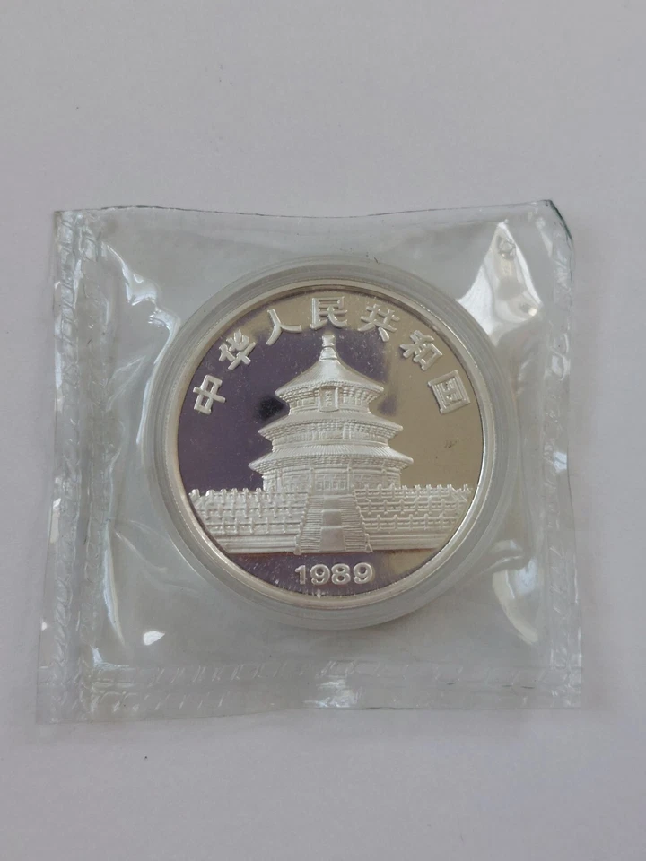 Moneda de plata de 10 yuanes panda chino 1989 a prueba estuche como nueva doble sello Foto 2 de 2