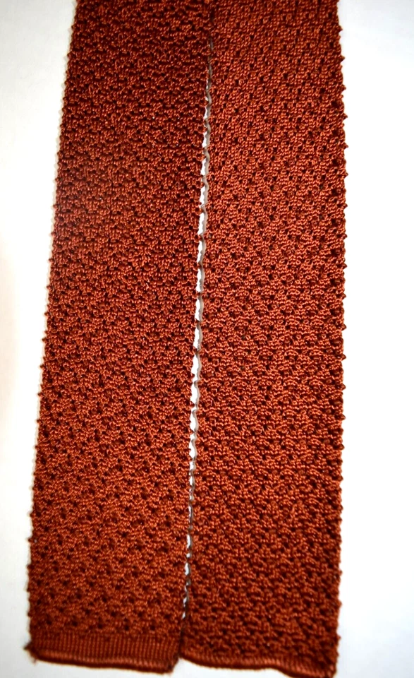 Corbata de Colección Hollyvogue Años 40 50 Extremo Cuadrado Rayón Crochet Tejido Corbata 55" x 2.125" Foto 3 de 4