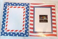 2 Packs 50 Sheets Computer Paper Red White & Blue Stars & Stripes 11" x 8.5"