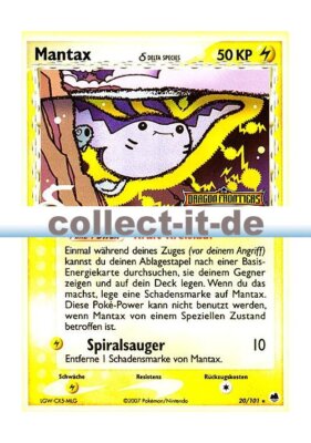 Pokemon EX Dragon Frontiers 20/101 - Mantax Deutsch