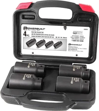 4 Piece Axle Nut Socket Set Kit 10 - 648635, Black