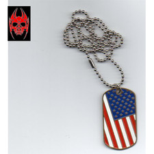 Collana con ciondolo in acciaio piastrina militare 5X2,5 cm American flag 