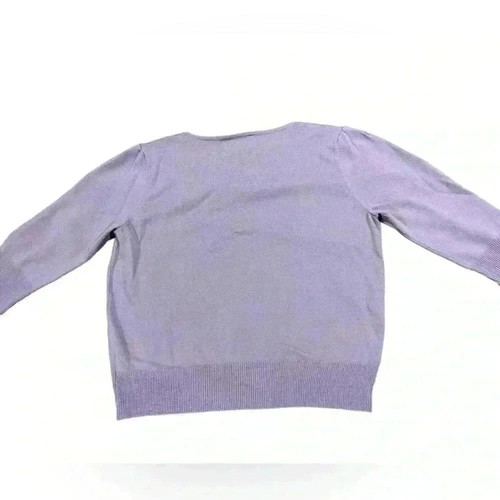 Norton Mcnaughton Petites Embroidered Floral 3/4 Sleeve Purple Sweater Size PXL - Picture 2 of 4