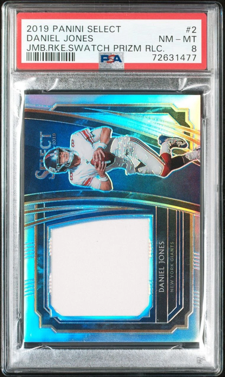Daniel Jones Panini Select Jumbo Rookie Swatch Prizm Relics #2 Base