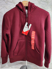 Sherpa Lined Full Zip Hood Drawstring Sweatsh...