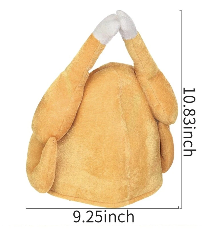 Sombrero de pavo asado para hombre Disfraz de pavo de felpa de acción de gracias Foto 3 de 4