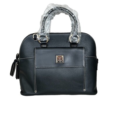 NWT Dooney & Bourke Aubrey Satchel Pebble Grain Leather Black with Small Bag