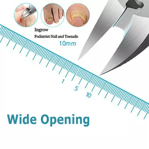Nail Scissor Toenail Clipper Thick Ingrown Toe Nail Heavy Duty Precision BLACK - Bild 7 von 15