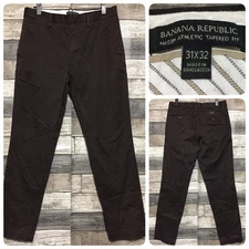 Banana Republic Mason Athletic Tapered Fit Chino Pants Men’s 31x32 Brown Stretch