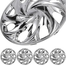 Set Of 4 14 Inch Chrome Wheel Covers Snap On Hub Caps For R14 Tiresteel Wheels