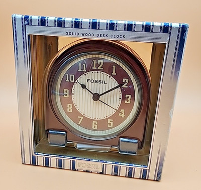 Fossil Clock Mantle Desk Bedside Clock RARE Vintage 1990's - New Sealed in box
