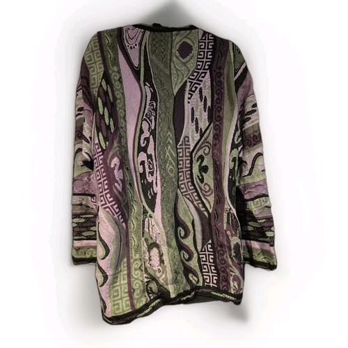Bergatti XL Coogi Style Sweatshirt Purple Vintage Heavy Knit Hip Hop Style Y2k - Picture 17 of 24
