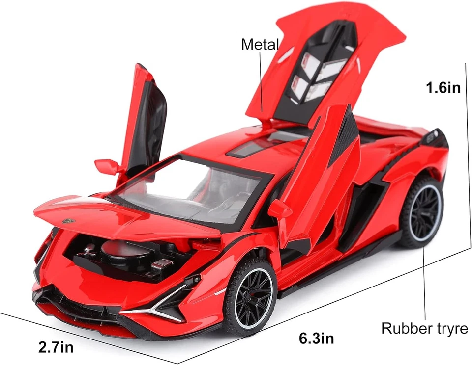  Modelo de coche de juguete de aleación 1:32 Lamborghini Sian FKP3 con puertas de apertura de sonido y luz Foto 2 de 4