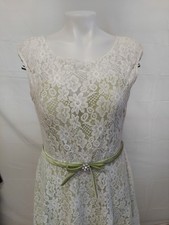 Chistina WuSize14 Full Ivory Lace Overlay Lt Kiwi/kneelenth /buttonlook Back/zip