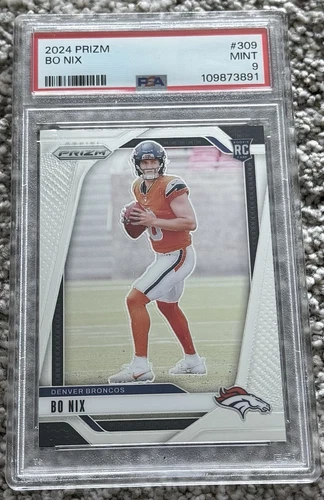 2024 Panini Prizm Bo Nix #309 Rookie RC PSA 9