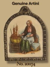 Artini Sculptured Engraving Hand-Painted Ice Cream Vendor Scene — listing 2