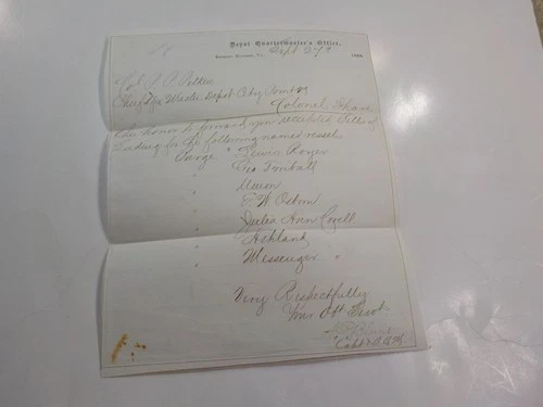 Civil War Ship Letter 1864 Bermuda Hundred Virginia Vessels Signature Antique
