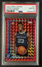 CEDRIC COWARD PSA 10 2025 TOPPS CHROME #261 ROOKIE RED GEOMETRIC REFRACTOR 2/5