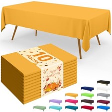 Disposable Table Cloth - 10 Pack, 54 x 54" x 108" - 10 Packs Mustard Yellow