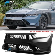 Fits 24-26 Ford Mustang Front Bumper Cover GTD Style Fascia with Matte Black Lip