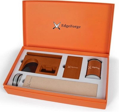 Premium Rolling Knife Sharpener Kit 15° 20° Diamond Disc & Strop