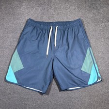 Fair Harbor Swim Shorts Mens XL Blue Colorblock Geometric Stretch Board Shorts
