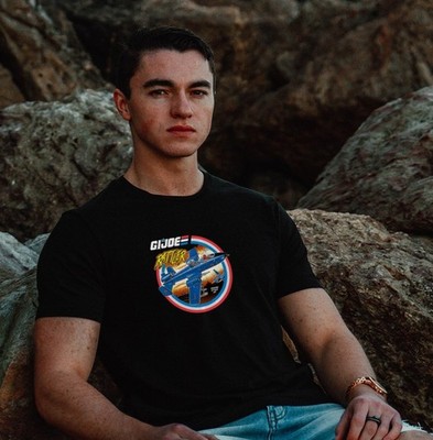 Black GI Joe Cobra Rattler Ground Attack Jet Plane Mens T Shirt MEDIUM