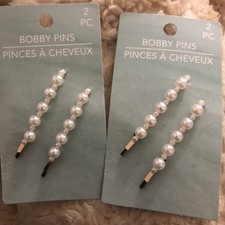 2 X Gold Hair Bobby Pins With Pearls Bridal Up due Fancy Set Of 2 / Wedding