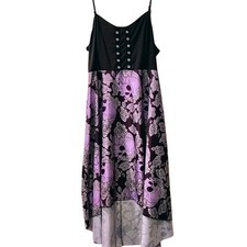 Plus Size 3xl Womens Sleeveless Dress Skulls Rose Black Purple Emo Goth Tank 3x