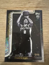 Dylan Harper Topps  2025/26 Flagship RC 202 Blackout NBA Numbered 10/50 Card