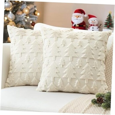  Christmas Throw Pillow Covers 24x24 Inch Set 24'' x 24'' (Pack of 2) Cream Beige
