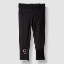 Flo Dancewear Kids Girls Black Elastic Slim-Fit Capri Leggings Size 16