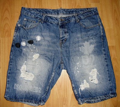 DSQUARED2 Herren Bermuda Jeans Shorts Distressed Stretch Denim Gr.58