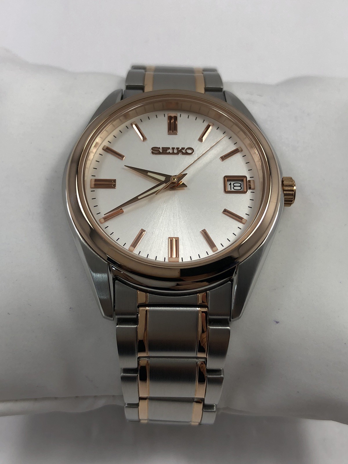 Seiko Essentials Quartz Silver Dial Two Tone Stai… - image 3